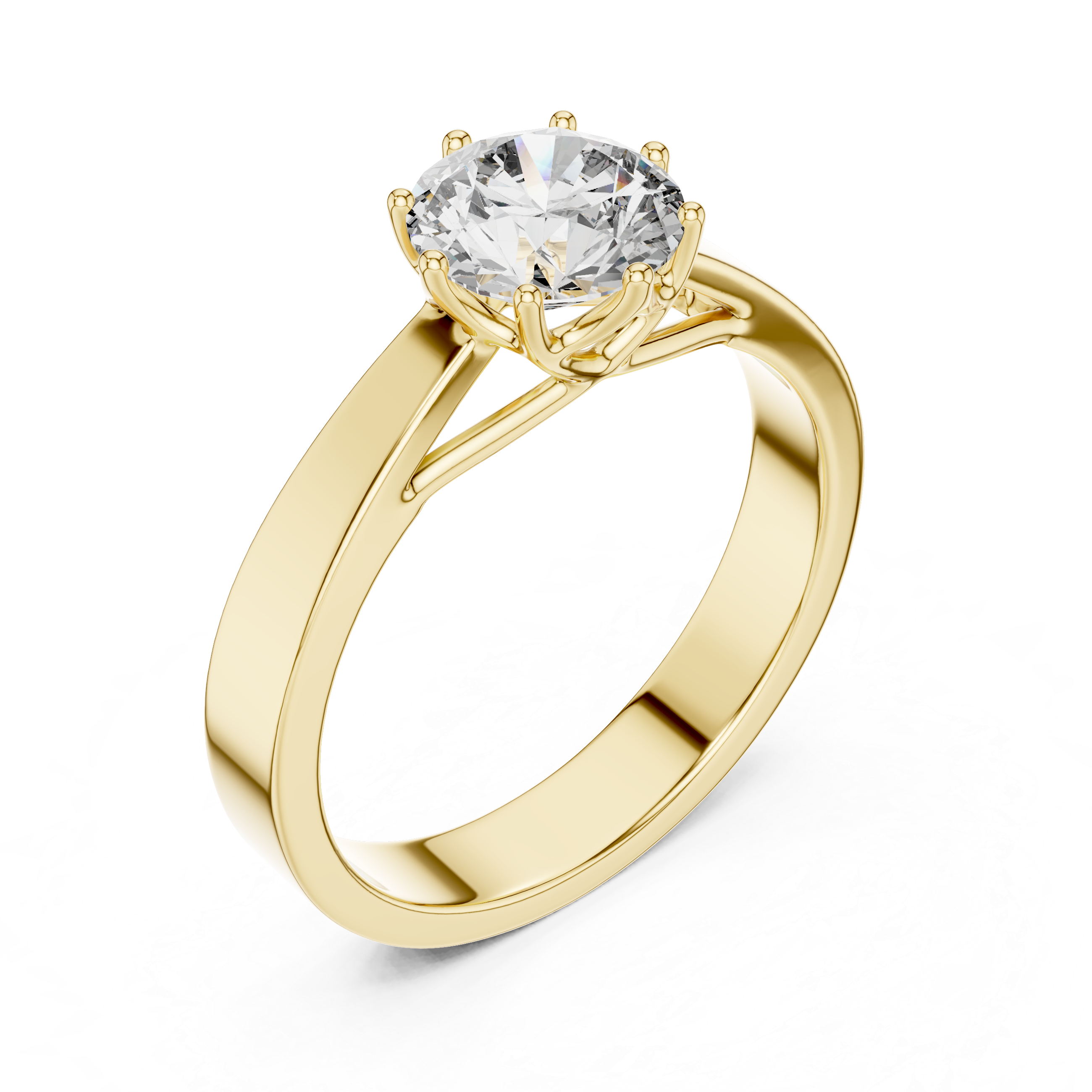 Timeless Solitaire Engagement Ring – Six-Prong 1-CT Round Diamond in White, Yellow, Rose Gold